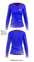 Merrill Girls Swim Team 36801999 Women's Long Sleeve V-neck Shirt - 1