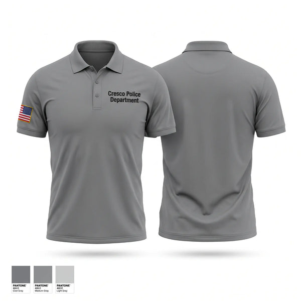 Short Sleeve Performance Polo, Cresco Police Department, Police, Teamtime, Team time, sublimation, custom sports apparel, team uniforms, spirit wear, spiritwear, sports uniforms, custom shirts, team store, custom team store, fundraiser sports, apparel fundraiser