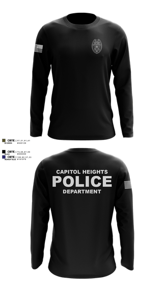 Long Sleeve Performance Shirt, Capitol Heights Police Dept., Police, Teamtime, Team time, sublimation, custom sports apparel, team uniforms, spirit wear, spiritwear, sports uniforms, custom shirts, team store, custom team store, fundraiser sports, apparel fundraiser