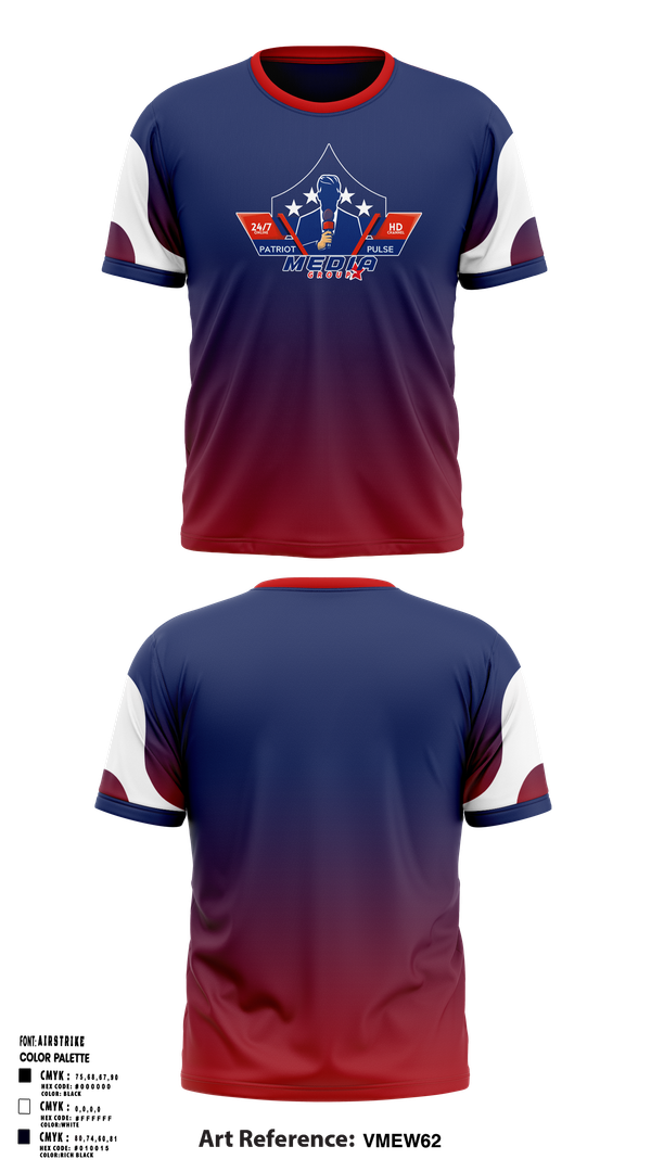 Short Sleeve Performance Shirt, Patriot Pulse Media Group, , Teamtime, Team time, sublimation, custom sports apparel, team uniforms, spirit wear, spiritwear, sports uniforms, custom shirts, team store, custom team store, fundraiser sports, apparel fundraiser