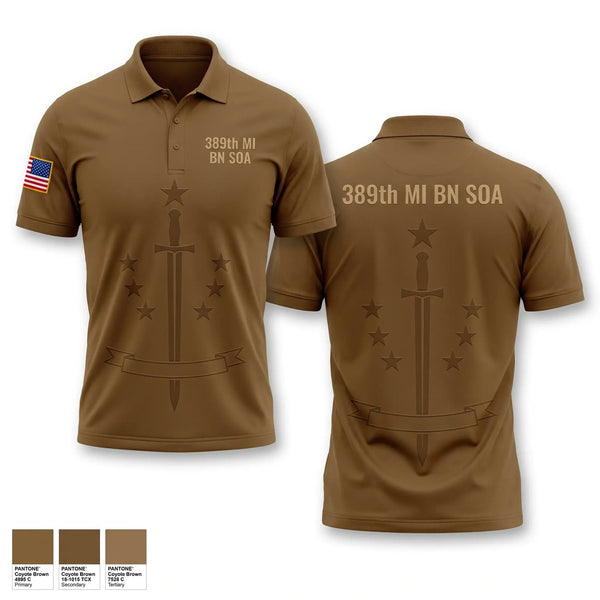 Short Sleeve Performance Polo, 389th MI BN (SO)(A), Army, Teamtime, Team time, sublimation, custom sports apparel, team uniforms, spirit wear, spiritwear, sports uniforms, custom shirts, team store, custom team store, fundraiser sports, apparel fundraiser