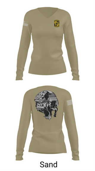 Womens Long Sleeve Vneck Shirt, Gorilla battalion, , Teamtime, Team time, sublimation, custom sports apparel, team uniforms, spirit wear, spiritwear, sports uniforms, custom shirts, team store, custom team store, fundraiser sports, apparel fundraiser