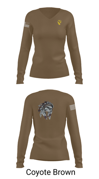Womens Long Sleeve Vneck Shirt, 6-9 Cavalry Regiment, , Teamtime, Team time, sublimation, custom sports apparel, team uniforms, spirit wear, spiritwear, sports uniforms, custom shirts, team store, custom team store, fundraiser sports, apparel fundraiser