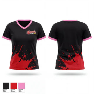 Womens Short Sleeve Vneck Shirt, Manzanita Softball, Softball, Teamtime, Team time, sublimation, custom sports apparel, team uniforms, spirit wear, spiritwear, sports uniforms, custom shirts, team store, custom team store, fundraiser sports, apparel fundraiser