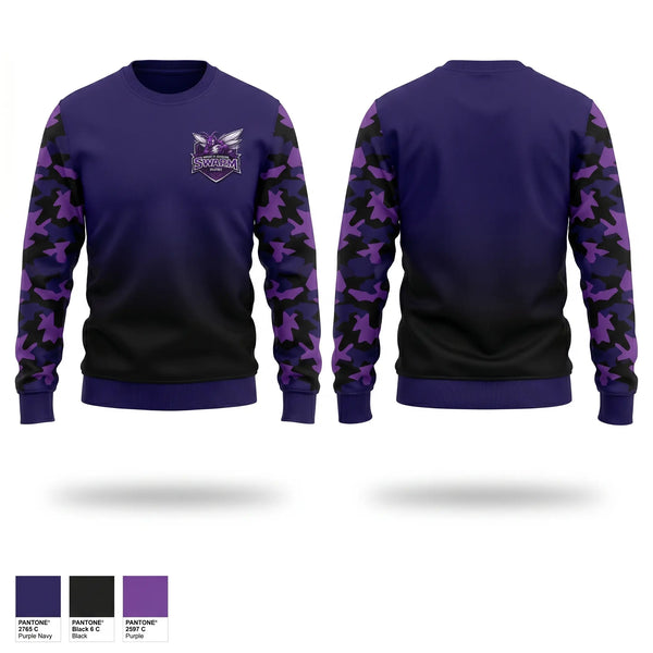 Crew Neck Sweatshirt, North Shore Swarm Rugby, Rugby, Teamtime, Team time, sublimation, custom sports apparel, team uniforms, spirit wear, spiritwear, sports uniforms, custom shirts, team store, custom team store, fundraiser sports, apparel fundraiser