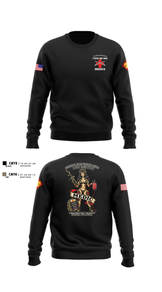 Crew Neck Sweatshirt, 179 HHC Medics, National Guard, Teamtime, Team time, sublimation, custom sports apparel, team uniforms, spirit wear, spiritwear, sports uniforms, custom shirts, team store, custom team store, fundraiser sports, apparel fundraiser