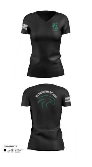 Womens Short Sleeve Vneck Shirt, River Hawks, Army, Teamtime, Team time, sublimation, custom sports apparel, team uniforms, spirit wear, spiritwear, sports uniforms, custom shirts, team store, custom team store, fundraiser sports, apparel fundraiser