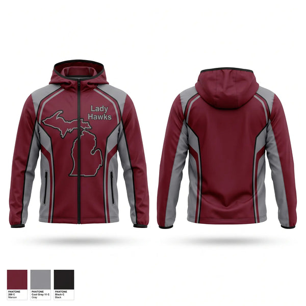 Windbreaker, Lady Hawks, Softball, Teamtime, Team time, sublimation, custom sports apparel, team uniforms, spirit wear, spiritwear, sports uniforms, custom shirts, team store, custom team store, fundraiser sports, apparel fundraiser