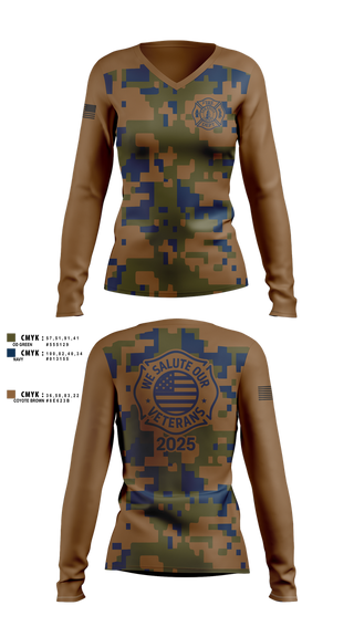 Sarasota County Fire Dept. Women's Long Sleeve V-neck Shirt - 5