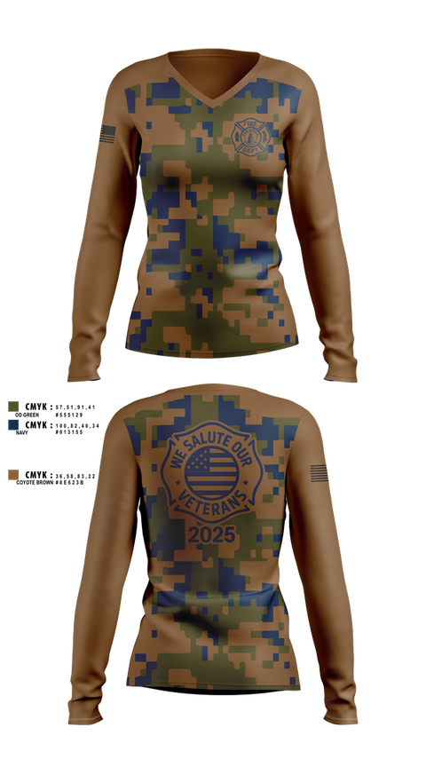 Sarasota County Fire Dept. Women's Long Sleeve V-neck Shirt - 5