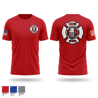 Short Sleeve Performance Shirt, Ozan Rural Volunteer Fire Dept, Fire Department, Teamtime, Team time, sublimation, custom sports apparel, team uniforms, spirit wear, spiritwear, sports uniforms, custom shirts, team store, custom team store, fundraiser sports, apparel fundraiser
