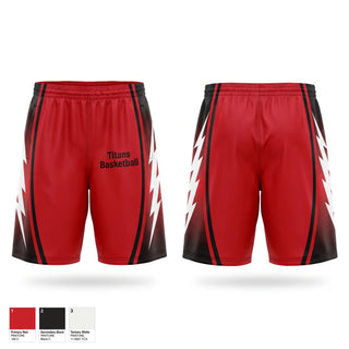 Mens Basketball Shorts, Titans Basketball, Men's Basketball, Teamtime, Team time, sublimation, custom sports apparel, team uniforms, spirit wear, spiritwear, sports uniforms, custom shirts, team store, custom team store, fundraiser sports, apparel fundraiser