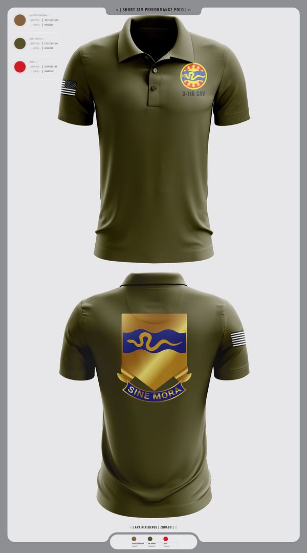 Short Sleeve Performance Polo, 3-116 CAV, , Teamtime, Team time, sublimation, custom sports apparel, team uniforms, spirit wear, spiritwear, sports uniforms, custom shirts, team store, custom team store, fundraiser sports, apparel fundraiser