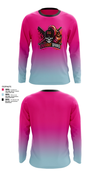 Long Sleeve Performance Shirt, Dugout divas, Softball, Teamtime, Team time, sublimation, custom sports apparel, team uniforms, spirit wear, spiritwear, sports uniforms, custom shirts, team store, custom team store, fundraiser sports, apparel fundraiser