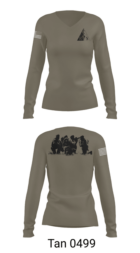 Womens Long Sleeve Vneck Shirt, 5th Combat Readiness School, Air Force, Teamtime, Team time, sublimation, custom sports apparel, team uniforms, spirit wear, spiritwear, sports uniforms, custom shirts, team store, custom team store, fundraiser sports, apparel fundraiser