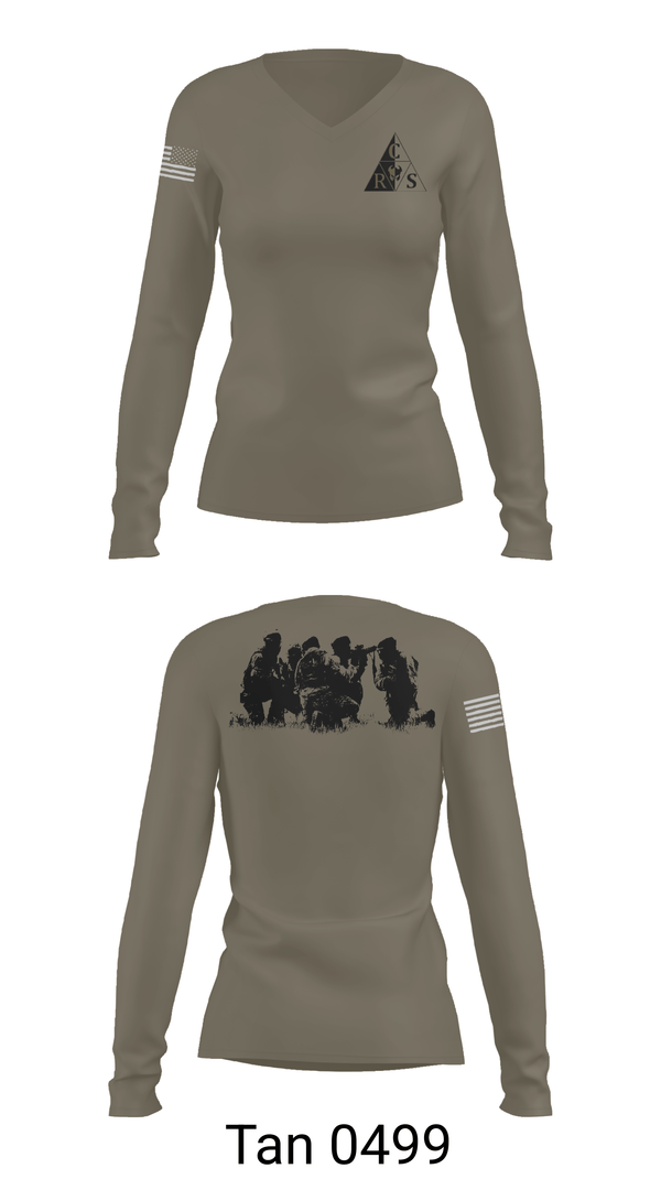 Womens Long Sleeve Vneck Shirt, 5th Combat Readiness School, Air Force, Teamtime, Team time, sublimation, custom sports apparel, team uniforms, spirit wear, spiritwear, sports uniforms, custom shirts, team store, custom team store, fundraiser sports, apparel fundraiser