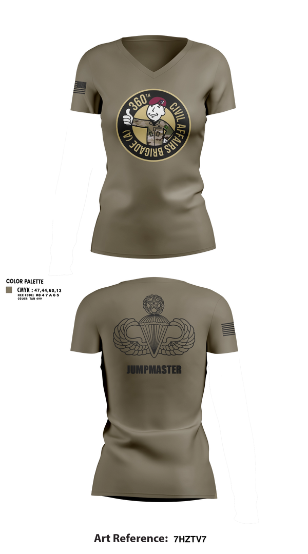 Womens Short Sleeve Vneck Shirt, 360 CA BDE (Airborne), Army, Teamtime, Team time, sublimation, custom sports apparel, team uniforms, spirit wear, spiritwear, sports uniforms, custom shirts, team store, custom team store, fundraiser sports, apparel fundraiser