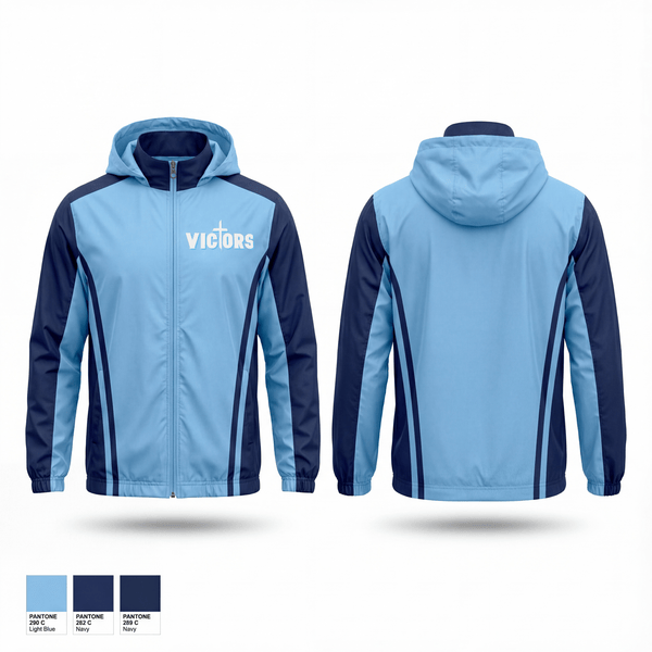 Windbreaker, Victors, Men's Basketball, Teamtime, Team time, sublimation, custom sports apparel, team uniforms, spirit wear, spiritwear, sports uniforms, custom shirts, team store, custom team store, fundraiser sports, apparel fundraiser