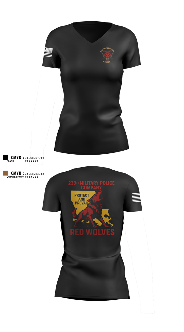 Womens Short Sleeve Vneck Shirt, 239th Military Police Company, , Teamtime, Team time, sublimation, custom sports apparel, team uniforms, spirit wear, spiritwear, sports uniforms, custom shirts, team store, custom team store, fundraiser sports, apparel fundraiser