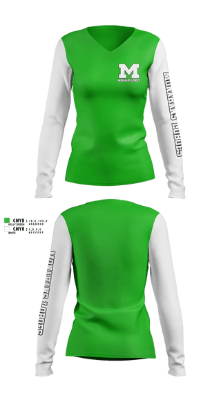 Womens Long Sleeve Vneck Shirt, Monahans Loboes, Spirit Store, Teamtime, Team time, sublimation, custom sports apparel, team uniforms, spirit wear, spiritwear, sports uniforms, custom shirts, team store, custom team store, fundraiser sports, apparel fundraiser