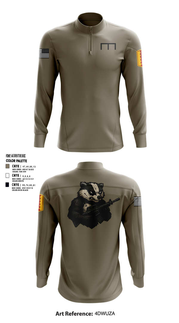 Quarter Zip Jacket, 180th ESC, , Teamtime, Team time, sublimation, custom sports apparel, team uniforms, spirit wear, spiritwear, sports uniforms, custom shirts, team store, custom team store, fundraiser sports, apparel fundraiser