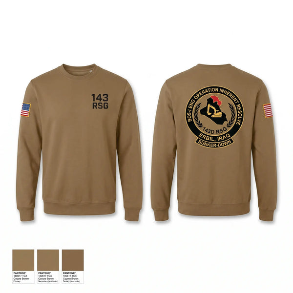 Crew Neck Sweatshirt, 143rd RSG, National Guard, Teamtime, Team time, sublimation, custom sports apparel, team uniforms, spirit wear, spiritwear, sports uniforms, custom shirts, team store, custom team store, fundraiser sports, apparel fundraiser