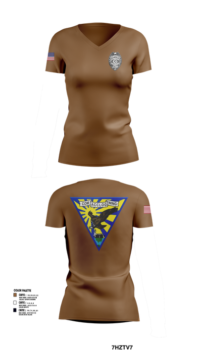 ACCLOGWING SECURITY 78788220 Women's Short Sleeve V-neck Shirt - 1