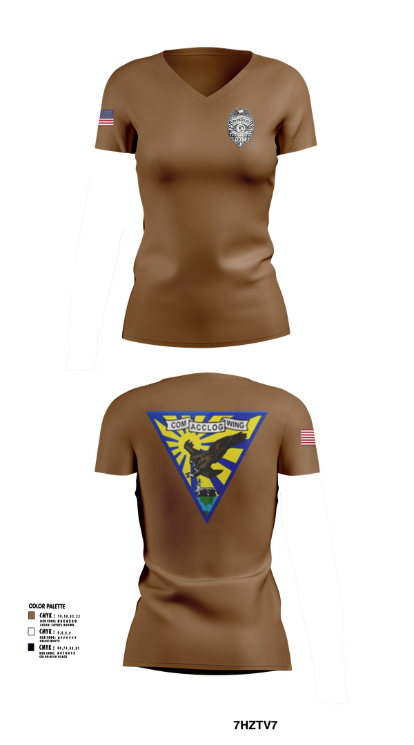Womens Short Sleeve Vneck Shirt, ACCLOGWING SECURITY, , Teamtime, Team time, sublimation, custom sports apparel, team uniforms, spirit wear, spiritwear, sports uniforms, custom shirts, team store, custom team store, fundraiser sports, apparel fundraiser