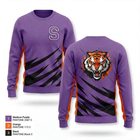 Crew Neck Sweatshirt, Shelby Tigers, Wrestling, Teamtime, Team time, sublimation, custom sports apparel, team uniforms, spirit wear, spiritwear, sports uniforms, custom shirts, team store, custom team store, fundraiser sports, apparel fundraiser