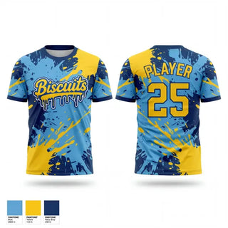 Soft Poly Tee Cotton Like Feel, Biscuits, Baseball, Teamtime, Team time, sublimation, custom sports apparel, team uniforms, spirit wear, spiritwear, sports uniforms, custom shirts, team store, custom team store, fundraiser sports, apparel fundraiser