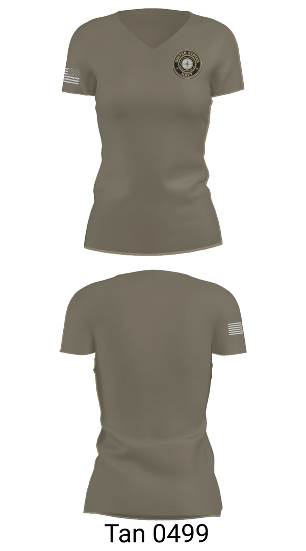Womens Short Sleeve Vneck Shirt, PHS NJROTC, Navy, Teamtime, Team time, sublimation, custom sports apparel, team uniforms, spirit wear, spiritwear, sports uniforms, custom shirts, team store, custom team store, fundraiser sports, apparel fundraiser