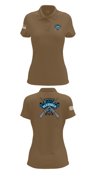 Womens Short Sleeve Performance Polo, Blueshed Gun Shop, , Teamtime, Team time, sublimation, custom sports apparel, team uniforms, spirit wear, spiritwear, sports uniforms, custom shirts, team store, custom team store, fundraiser sports, apparel fundraiser