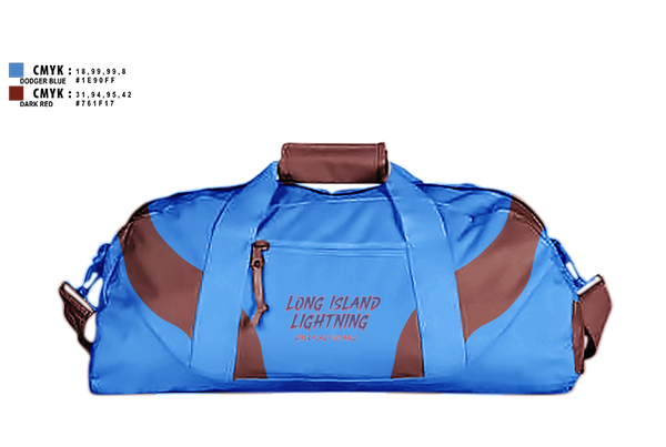 Duffle Bag, LI LIGHTNING, , Teamtime, Team time, sublimation, custom sports apparel, team uniforms, spirit wear, spiritwear, sports uniforms, custom shirts, team store, custom team store, fundraiser sports, apparel fundraiser