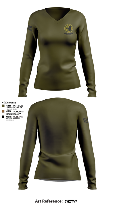 Illinois Counterdrug Task Force 54341154 Women's Long Sleeve V-neck Shirt - 14