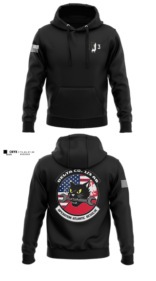 Hoodie, Delta Co. 1-3 Attack Battalion, Army, Teamtime, Team time, sublimation, custom sports apparel, team uniforms, spirit wear, spiritwear, sports uniforms, custom shirts, team store, custom team store, fundraiser sports, apparel fundraiser