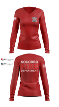 Socorro fire department  Women's Long Sleeve V-neck Shirt - 2