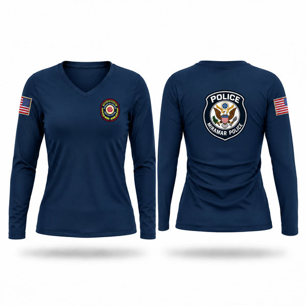 Womens Long Sleeve Vneck Shirt, Drugs And Narcotics Intelligence Vice Squad, Police, Teamtime, Team time, sublimation, custom sports apparel, team uniforms, spirit wear, spiritwear, sports uniforms, custom shirts, team store, custom team store, fundraiser sports, apparel fundraiser