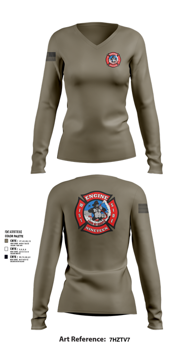 Station 19 Women's Long Sleeve V-neck Shirt - 104
