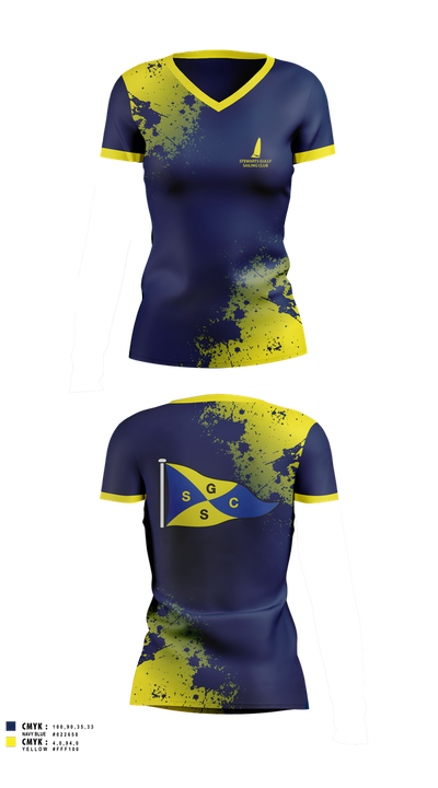 Stewarts Gully Sailing Club 65748429 Women's Short Sleeve V-neck Shirt - 4