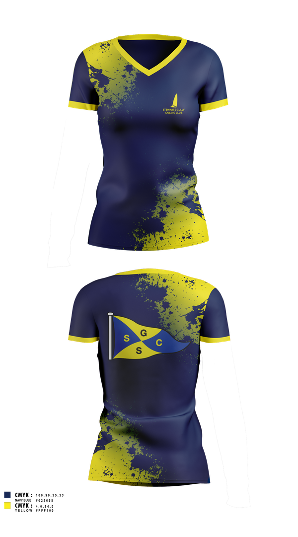 Womens Short Sleeve Vneck Shirt, Stewarts Gully Sailing Club, Spirit Store, Teamtime, Team time, sublimation, custom sports apparel, team uniforms, spirit wear, spiritwear, sports uniforms, custom shirts, team store, custom team store, fundraiser sports, apparel fundraiser