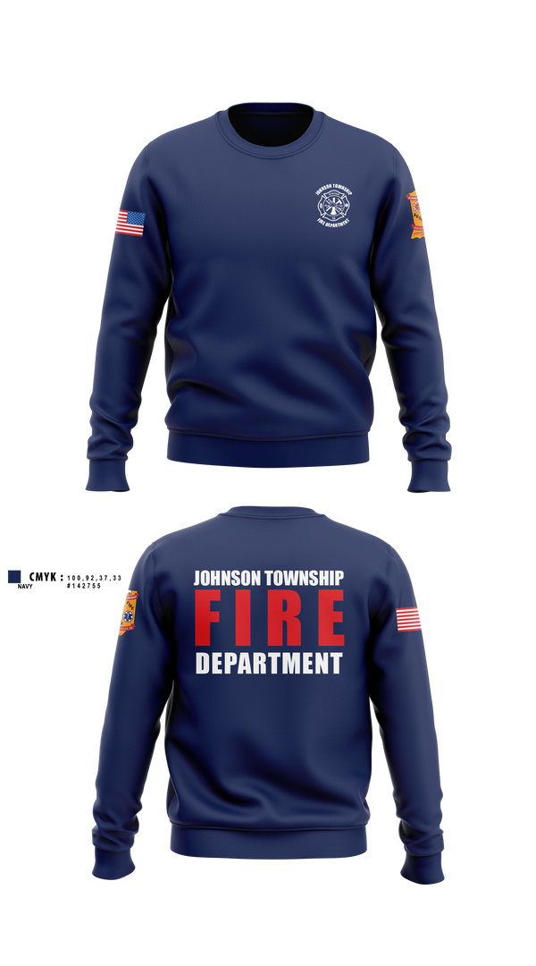 Crew Neck Sweatshirt, Johnson township fire department, Fire Department, Teamtime, Team time, sublimation, custom sports apparel, team uniforms, spirit wear, spiritwear, sports uniforms, custom shirts, team store, custom team store, fundraiser sports, apparel fundraiser