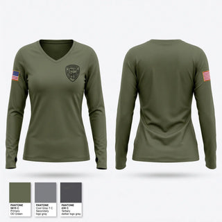 Womens Long Sleeve Vneck Shirt, Providence Police BCI, Police, Teamtime, Team time, sublimation, custom sports apparel, team uniforms, spirit wear, spiritwear, sports uniforms, custom shirts, team store, custom team store, fundraiser sports, apparel fundraiser