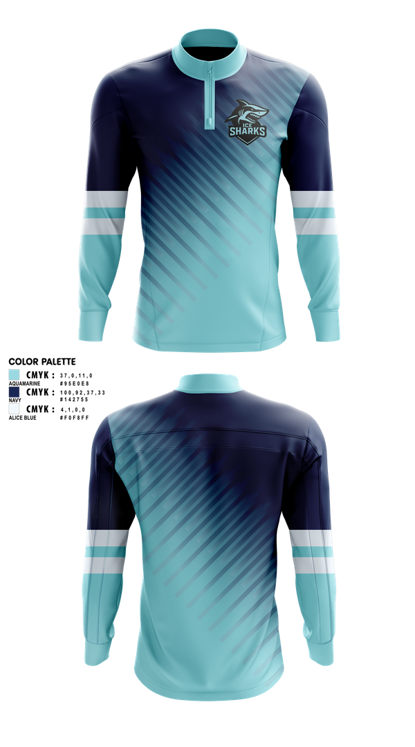 Quarter Zip Jacket, Thunder Sharks, Ice Hockey, Teamtime, Team time, sublimation, custom sports apparel, team uniforms, spirit wear, spiritwear, sports uniforms, custom shirts, team store, custom team store, fundraiser sports, apparel fundraiser