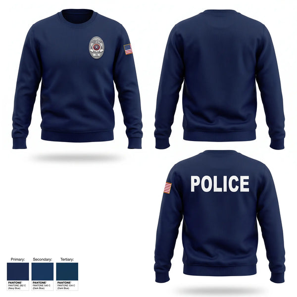Crew Neck Sweatshirt, Palm Valley Police Department, Police, Teamtime, Team time, sublimation, custom sports apparel, team uniforms, spirit wear, spiritwear, sports uniforms, custom shirts, team store, custom team store, fundraiser sports, apparel fundraiser