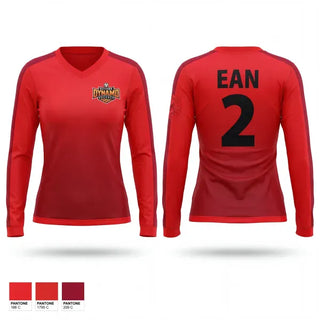 Womens Long Sleeve Vneck Shirt, Baytown Dynamo Soccer FC, Men's Soccer, Teamtime, Team time, sublimation, custom sports apparel, team uniforms, spirit wear, spiritwear, sports uniforms, custom shirts, team store, custom team store, fundraiser sports, apparel fundraiser