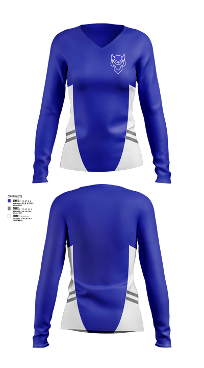 Blue Devils Women's Long Sleeve V-neck Shirt - 3