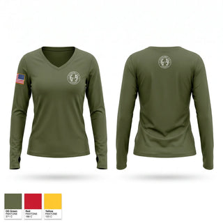 Womens Long Sleeve Vneck Shirt, Wickhams wicked weiners, Marines, Teamtime, Team time, sublimation, custom sports apparel, team uniforms, spirit wear, spiritwear, sports uniforms, custom shirts, team store, custom team store, fundraiser sports, apparel fundraiser