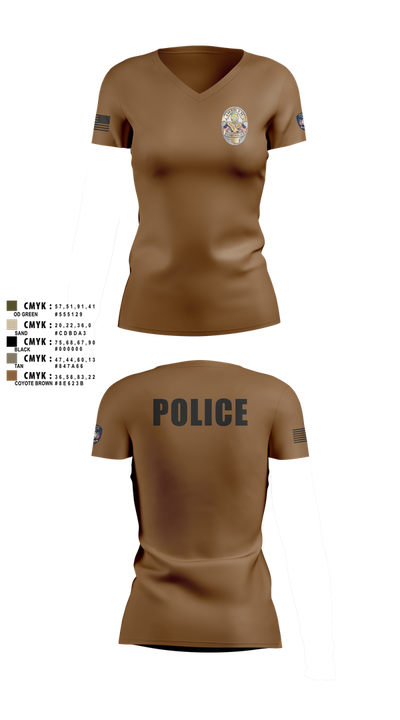 Miami Police Department 44557573 Women's Short Sleeve V-neck Shirt - 7