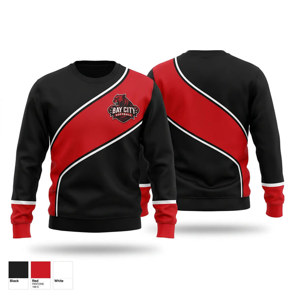 Crew Neck Sweatshirt, Bay City Panthers, Softball, Teamtime, Team time, sublimation, custom sports apparel, team uniforms, spirit wear, spiritwear, sports uniforms, custom shirts, team store, custom team store, fundraiser sports, apparel fundraiser