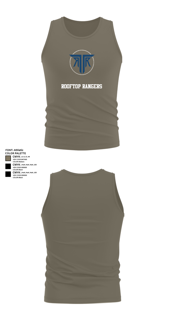 Tank Top, Rooftop Rangers, Army, Teamtime, Team time, sublimation, custom sports apparel, team uniforms, spirit wear, spiritwear, sports uniforms, custom shirts, team store, custom team store, fundraiser sports, apparel fundraiser